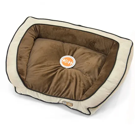 K&H Bolster Couch лежак для собак кавовий/жовто-коричневий S