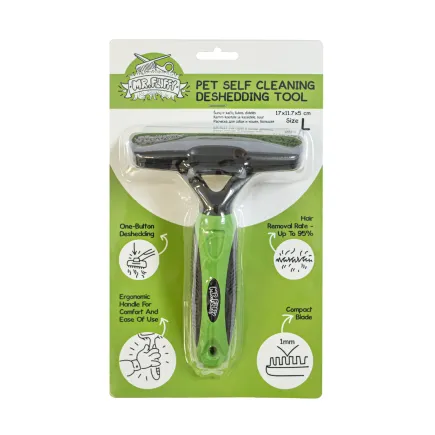 Гребінець-граблі для собак та котів Mr.Fluffy Pet self claening deshedding tool, large
