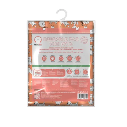 Misoko&Co Багаторазова пелюшка для собак, 80х140 см (цуценята), коралова, 1 шт.