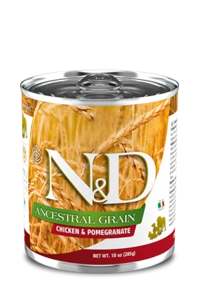 Вологий корм для собак Farmina N&D Ancestral Grain CHICKEN ADULT MEDIUM & MAXI низькозерновий з куркою, гранатом 285 г