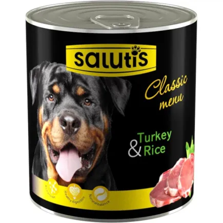 Salutis Classic Menu Turkey Carrots консерва для собак з індичкою та морквою, 360 г