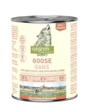 ISEGRIM Goose with Sweet Potato, Rose Hip & Wild Herbs 800 г. Вологий корм для собак. Гуска з бататом, шипшиною та травами