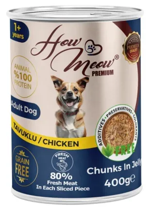 Вологий повнораціонний корм HowMeow Adult Dog з куркою для собак, 400 г