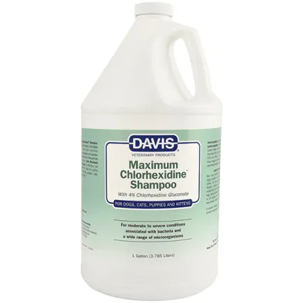 Davis Maximum Chlorhexidine Shampoo ДЕВІС МАКСИМУМ ХЛОРГЕКСИДИН шампунь з 4% хлоргексидином для собак і котів із захворюваннями шкіри та шерсті 3,8 л