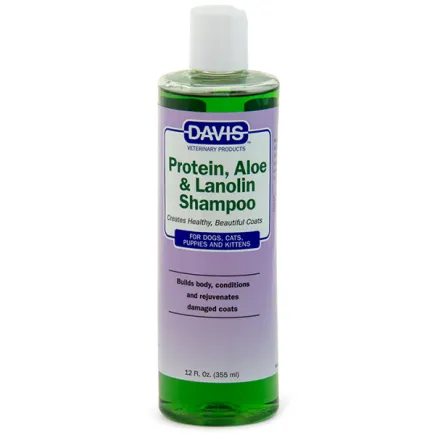 Davis Protein & Aloe & Lanolin Shampoo ДЕВІС ПРОТЕЇН АЛОЕ ЛАНОЛІН шампунь для собак і котів, концентрат 0,355 л