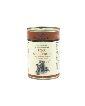 Hubertus Gold. Консерви для собак. Ягня та яловичина для цуценят 400 г