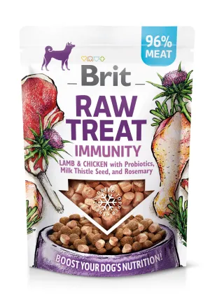Ласощі для собак Brit Raw Treat freeze-dried Immunity для імунітету, ягня і курка, 40 г