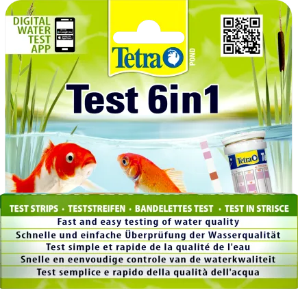 Набір індикаторних тестів Tetra Pond Test 6in1 для перевірки показників якості ставкової води, 25 шт