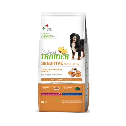 Natural Trainer Dog Sensitive Adult Medium&Maxi сухий корм для середніх та великих порід з Лососем 12 кг