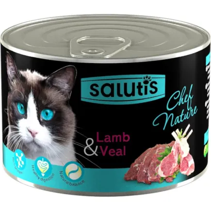 Salutis (Салютис) Chef Nature Lamb Veal консерва для котів паштет з ягня, 190 г