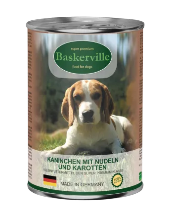 Baskerville Консерви для собак. Кролик з лапшою та морковою 400 г