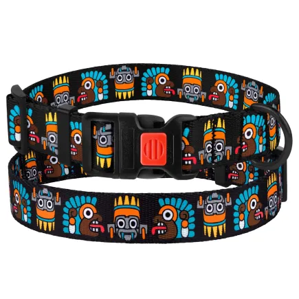 Нашийник для собак BronzeDog Urban Маска нейлонова з пластиковою пряжкою чорний XL