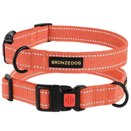 Нашийник для собак Bronzedog Сotton рефлекторний бавовняний брезент L