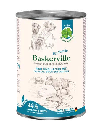 Baskerville HF Holistic Rind und Lachs. Яловичина та лосось для собак, 400 г