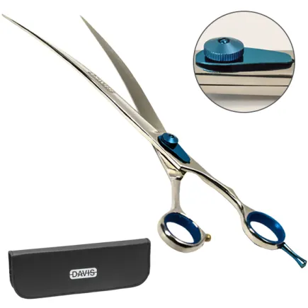 Davis Extreme Edge BLUE Curved ДЕВІС ЕКСТРІМ ЕДЖ вигнуті ножиці для стрижки собак 10", 25,4 см
