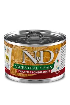 Вологий корм для собак Farmina N&D Ancestral Grain CHICKEN ADULT MINI низькозерновий з куркою, гранатом 140 г