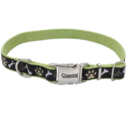 Coastal Pet Attire Ribbon КОСТАЛ РІББОН нашийник для собак, 1.6х46см Коричневі лапки