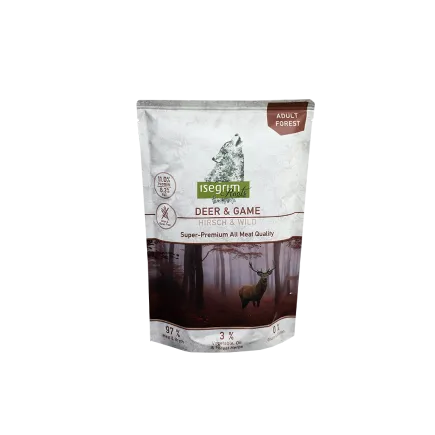 ISEGRIM Pouch Roots Deer & Game 410 г Вологий корм для собак. Оленина та дичина з коренем петрушки та сафлоровою олією