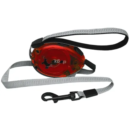 Flamingo Dogx2GO Belt Glassy L ФЛАМІНГО БЕЛТ ГЛАССІ повідець рулетка для собак до 35кг, світловідбивна стрічка 2м 2 м, до 35 кг