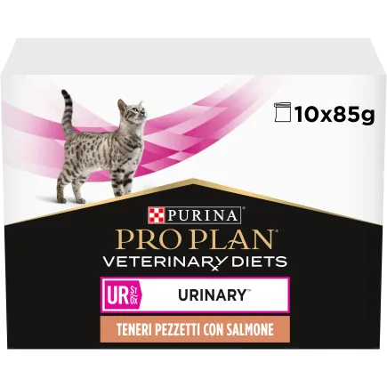 Вологий дієтичний корм PRO PLAN VETERINARY DIETS UR ST/OX Urinary для дорослих котів для розчинення та зниження утворення струвітних каменів з лососем 10х85 г