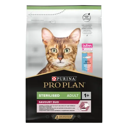 Сухий корм PRO PLAN Sterilised Adult 1+ Savoury Duo для дорослих котів після стерилізації з тріскою та фореллю 3 кг
