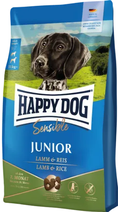 Сухий корм Happy Dog Sensible Junior Lamm & Rice для юніорів віком від 7 до 18 місяців з ягням та рисом, 1 кг