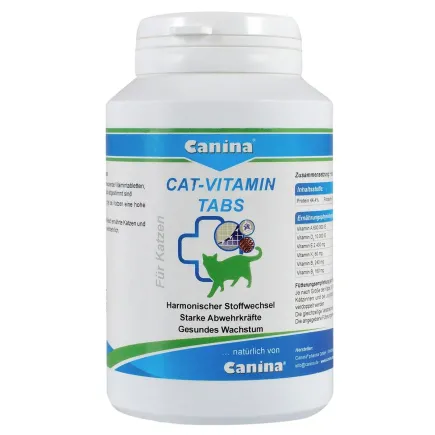 Вітаміни Canina Cat-Vitamin Tabs для котів, вітамінний комплекс, 125 г (250 табл)
