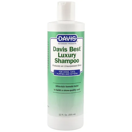 Davis Best Luxury Shampoo ДЕВІС БЕСТ ЛАКШЕРІ шампунь для блиску шерсті у собак і котів, концентрат 0,355 л