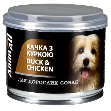 АнімАлл Вологий корм для собак Качка з куркою, 195 г