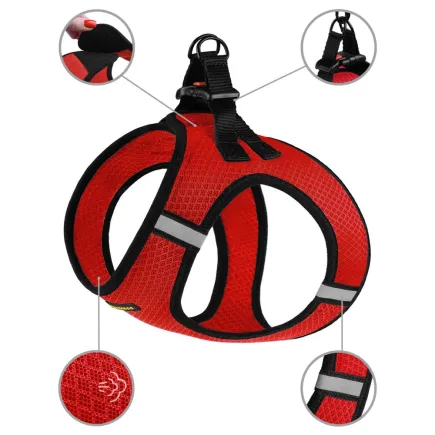 Шлея для собак Bronzedog Mesh Vest 3D сітка червона 4XS