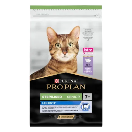 Сухий корм PRO PLAN Sterilised Senior 7+ Longevis для котів від 7 років після стерилізації з індичкою 10 кг