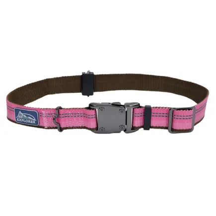 Coastal K9 Explorer Collar КОСТАЛ К9 ЕКСПЛОРЕР світловідбивний нашийник для собак, 2.5х46-66см Рожевий