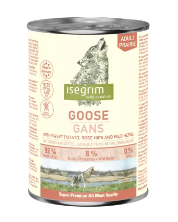 ISEGRIM Goose with Sweet Potato, Rose Hip & Wild Herbs 400 г. Вологий корм для собак. Гуска з бататом, шипшиною та травами
