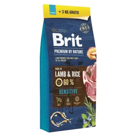 Сухий корм для собак Brit Premium з чутливим травленням ягня 15+3 кг