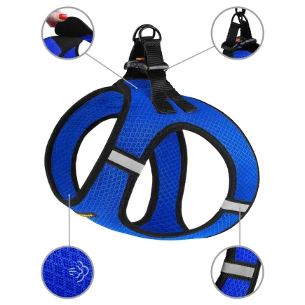Шлея для собак Bronzedog Mesh Vest 3D сітка синя 4XS
