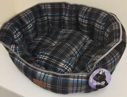 Лежанка AnimAll Royal Soft-2 M BLACK-MARINE для собак і котів, клітка, 59×53×23 см