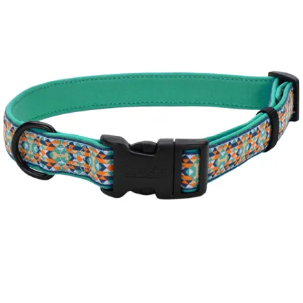 Coastal Ribbon Weave Collar КОСТАЛ РІББОН ВЕЙВ нашийник для собак Темно-бірюзовий з кісточками