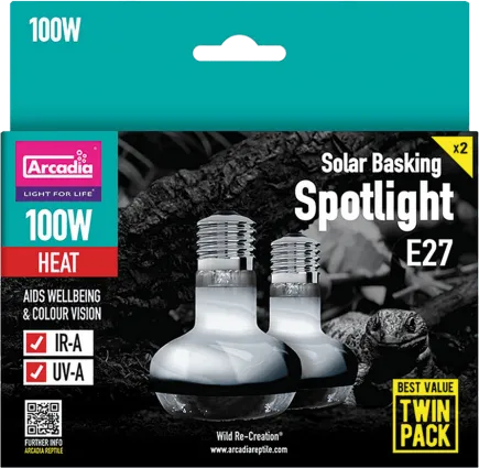 ARCADIA SOLAR BASKING SPOTLIGHT 100 WATT TWIN PACK (R2100151) лампа для рептилій