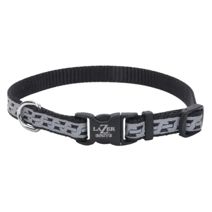 Coastal Lazer Brite Reflective Collar КОСТАЛ ЛАЗЕР БРАЙТ світловідбивний нашийник для собак, 1х20-30см Чорна ланка