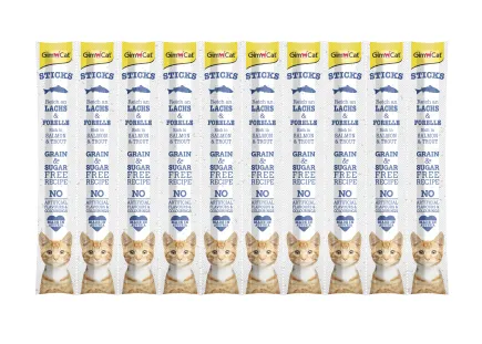 Ласощі GimCat для котів палички з лососем та форелю 10 шт по 5 г