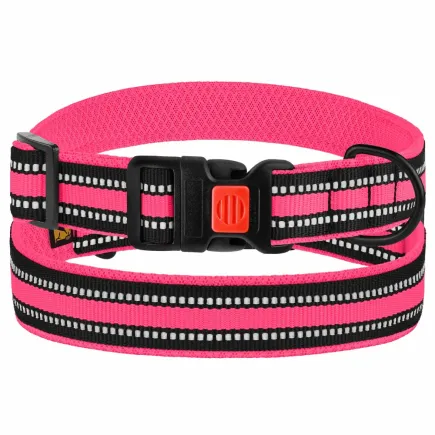 Нашийник для Собак BronzeDog Mesh c Пластиковою Пряжкою Рожевий XL