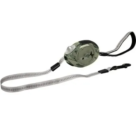 Flamingo Dogx2GO Belt Glassy L ФЛАМІНГО БЕЛТ ГЛАССІ повідець рулетка для собак до 35кг, світловідбивна стрічка 2м 2 м, до 35 кг