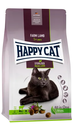Сухий корм Happy Cat Sterilised Weide Lamm для дорослих стерилізованих котів зі смаком ягняти, 1,3 кг, 70584