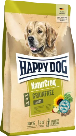 Сухий беззерновий корм Happy Dog Naturcroq Grainfree для дорослих собак з птицею та лососем, 11 кг
