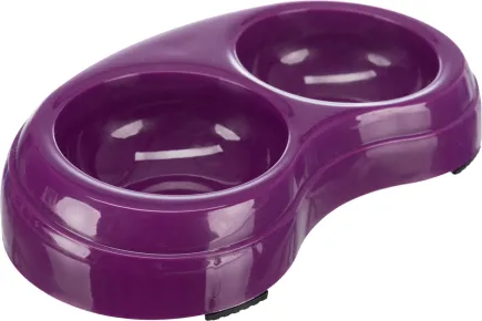 Миска Trixie для собак, подвійна, 2х200 л, d:10 cм, 25х4х13 см (пластик)