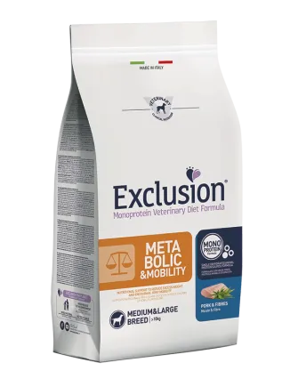 Exclusion Metabolic&Mobility Medium&Large Breed зі свининою для середніх та великих порід собак для зменшення ваги та відновлення суглобів 2 кг
