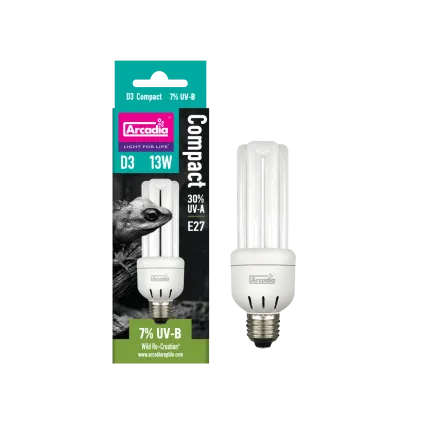 ARCADIA MINI TRIPLE U D3 7% UVB SCREW IN COMPACT 13 WATT (R2100280) ультрафіолетова лампа для рептилій