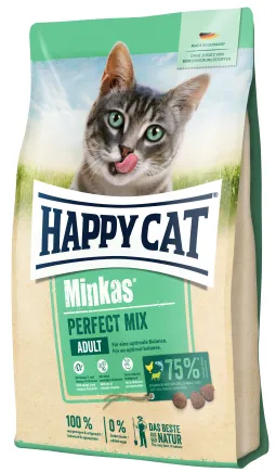 Сухий корм Happy Cat Minkas Perfect Mix для дорослих котів з птицею, ягням та рибою, 0,5 кг,70400
