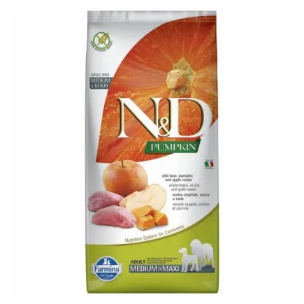 Фарміна дог сух пробник N&D Grain Free PUMPKIN BOAR & APPLE ADULT MEDIUM&MAXI 100 gr