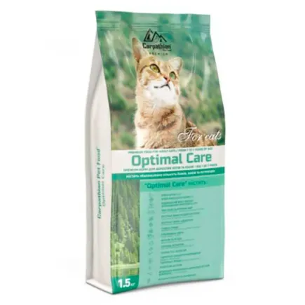 Сухий корм для котів Carpathian Pet Food Optimal Care курка та морський окунь, 1,5 кг